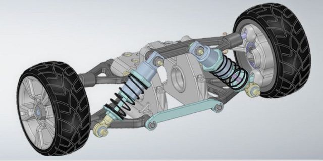 3D-malli auton mekaniikasta